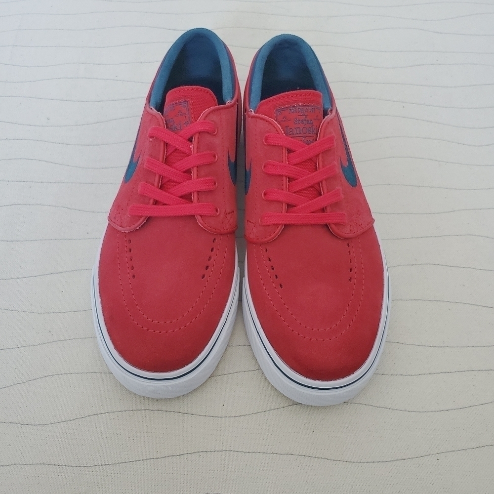 NIKE Mens SB Dunk Zoom Air 2016 Stefan Janoski Red Suede Shoes 333824-613 Sz 5 - Picture 3 of 13